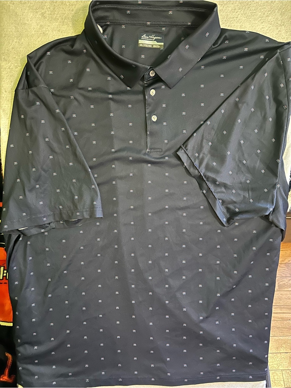 Hogan Navy Polo Shirt with Subtle Micro Pattern